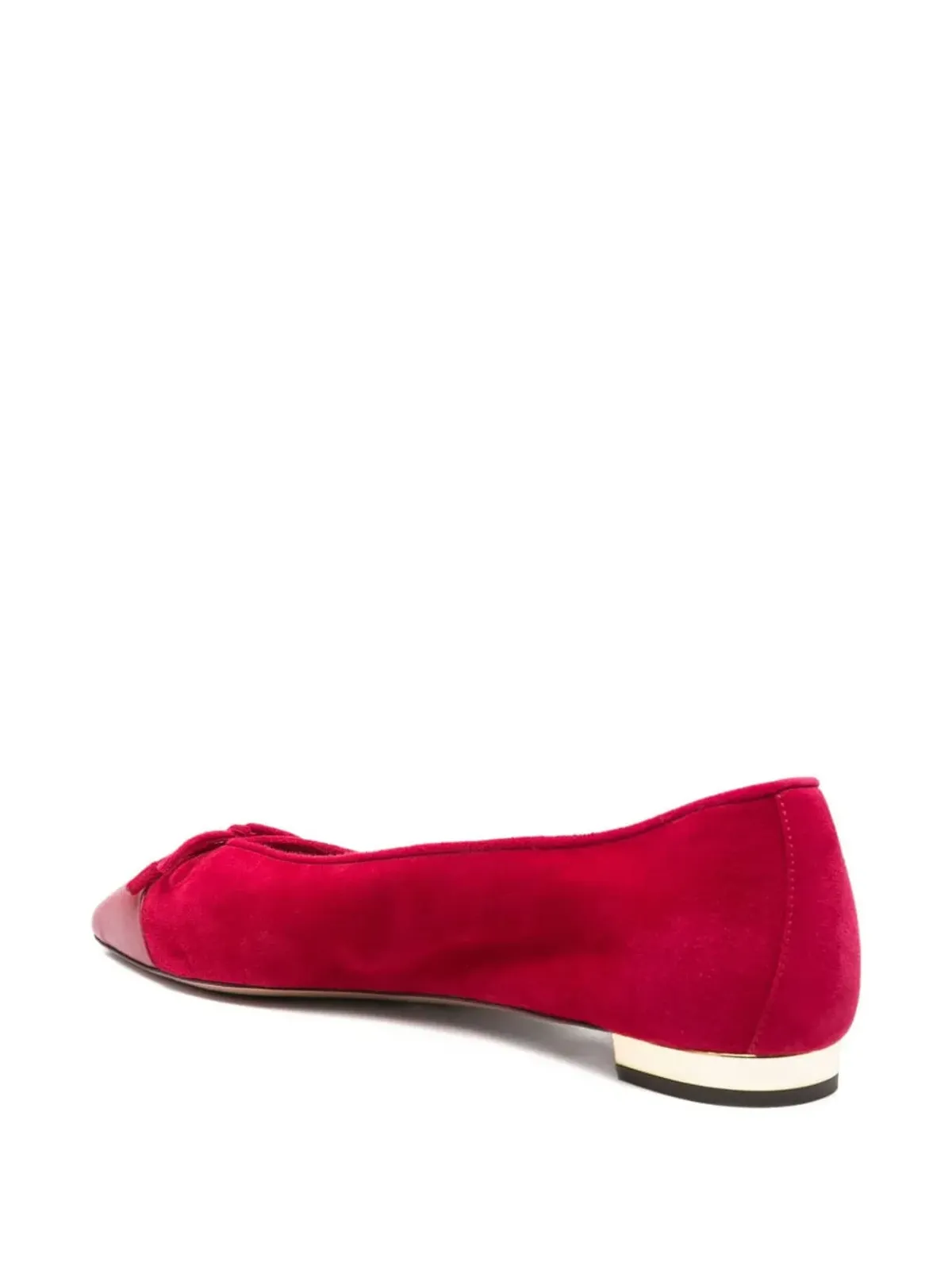 Aquazzura リボンディテールのキャップトゥフラット - 画像2