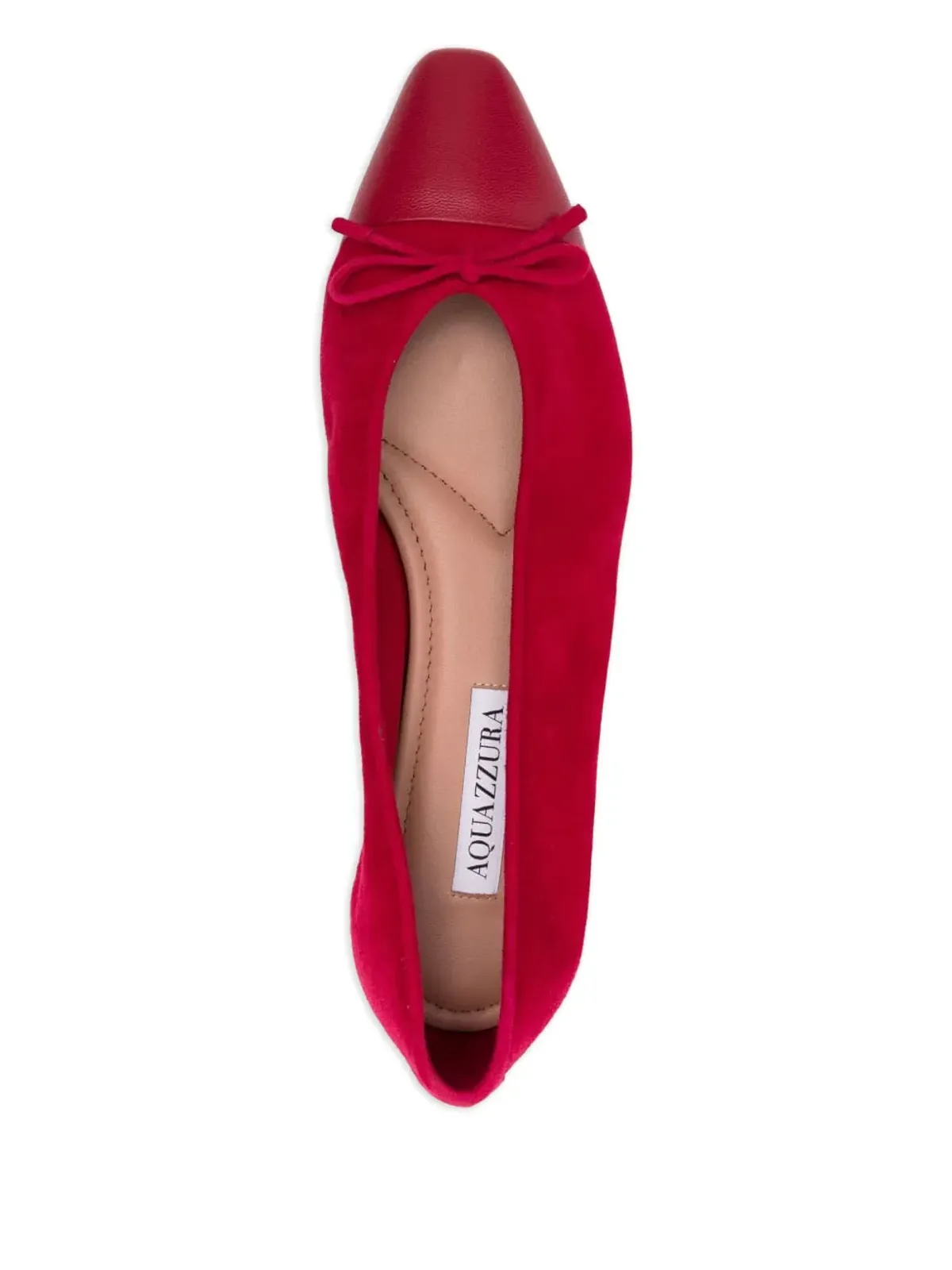 Aquazzura リボンディテールのキャップトゥフラット - 画像3