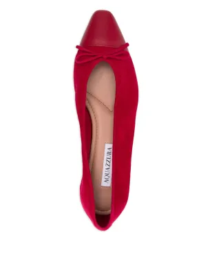 Aquazzura リボンディテールのキャップトゥフラット - サムネイル3
