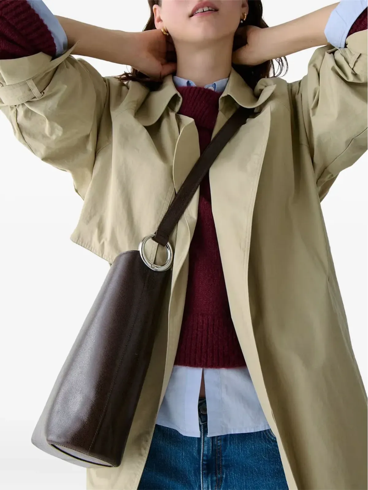 Kate Spade Halo レザー トートバッグ ブラウン - 画像2