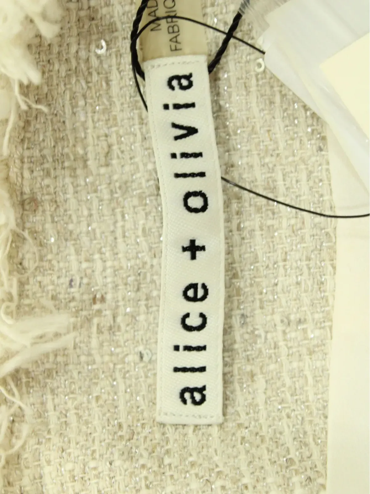 alice + olivia ツイード フリンジトリム ジャケット - 画像4