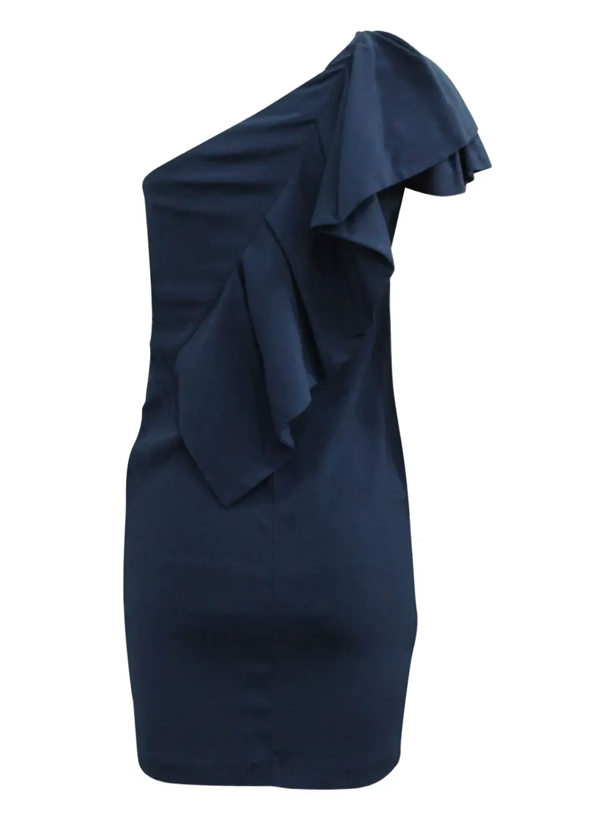 Maje one-shoulder ruffle midi dress - Blue - 画像2