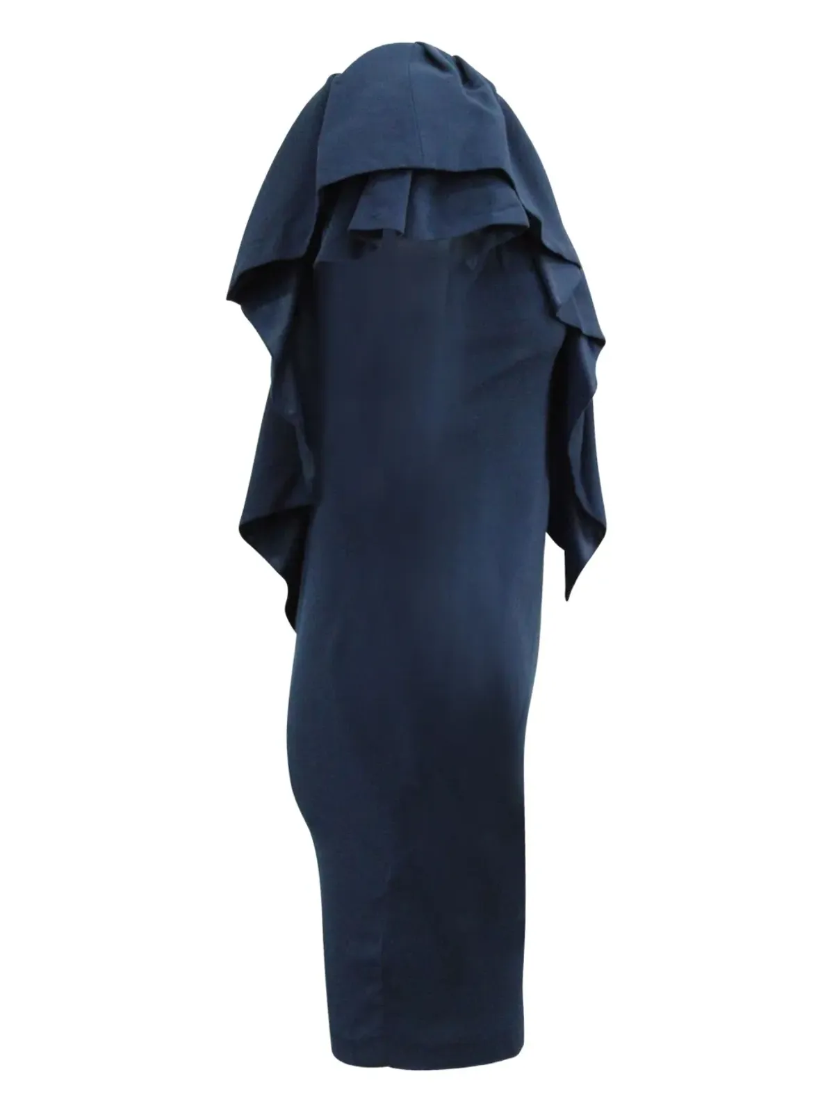 Maje one-shoulder ruffle midi dress - Blue - 画像3