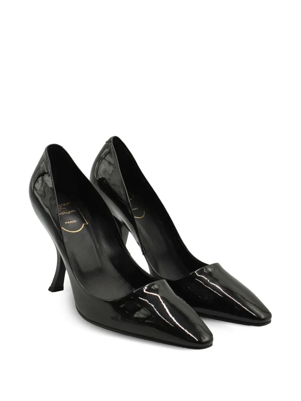 Roger Vivier Vintage パテントレザー曲線ヒールパンプス - ブラック - 画像2