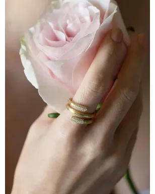 Leigh Maxwell 18K Yellow Gold Amani Spring Diamond Ring - サムネイル4