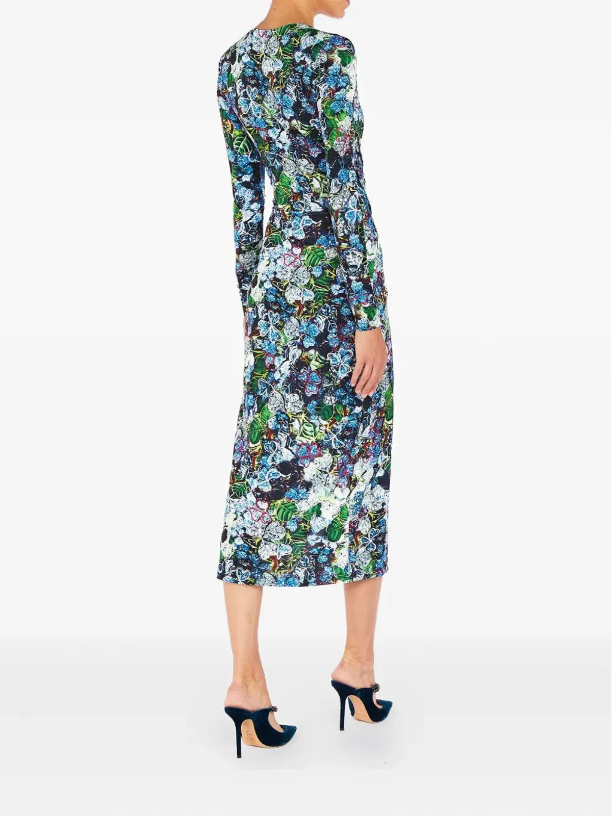 Mary Katrantzou Karola 花柄プリント ドレス ブルー - 画像3