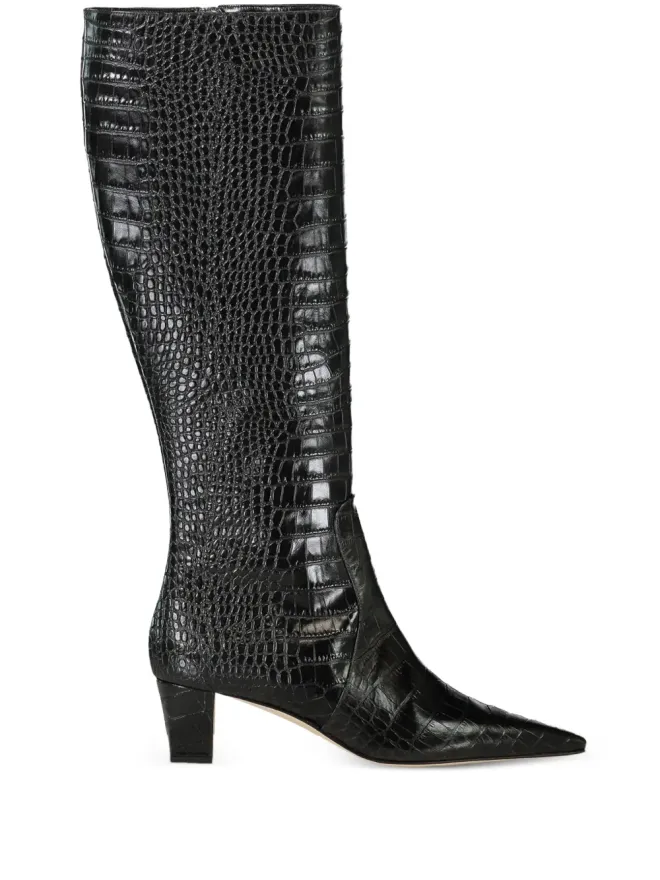 Manolo Blahnik Manolo Blahnik ペネロペ クロコダイルエフェクト ブーツの商品画像