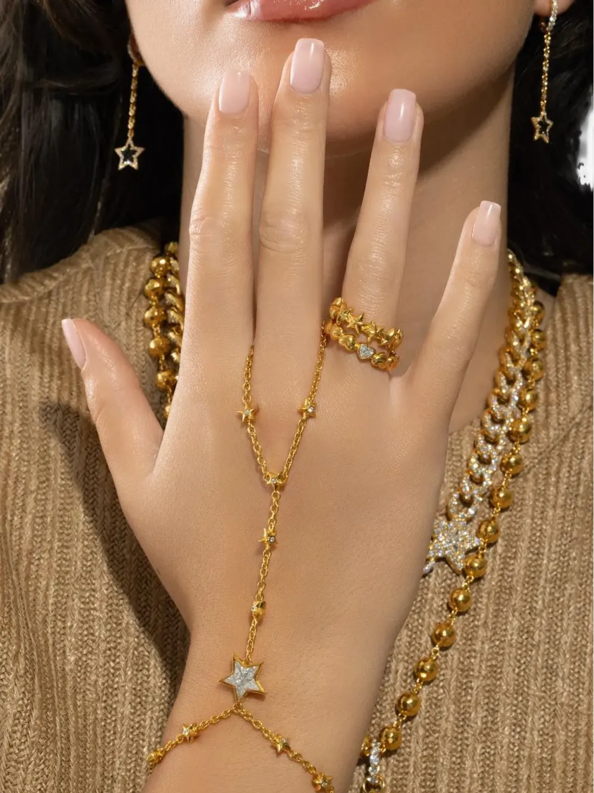 BUDDHA MAMA 22K イエローゴールド パフィー ハート ダイヤモンド リング - 画像4