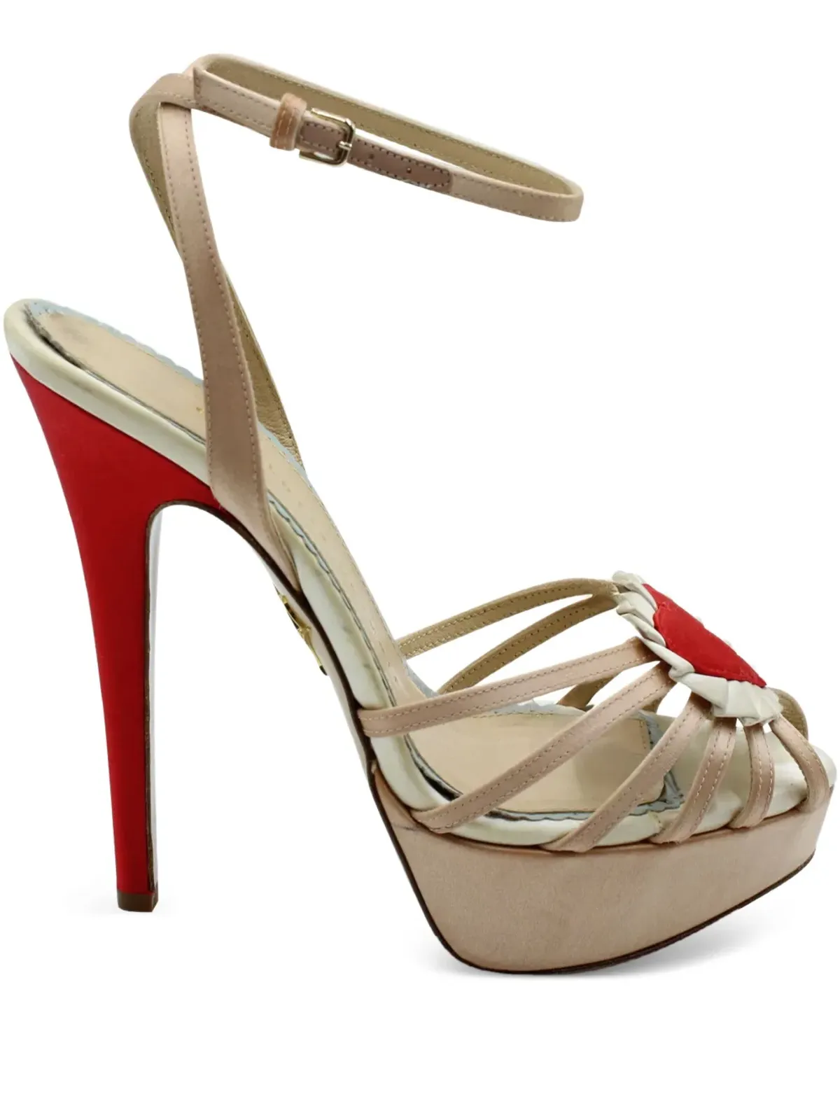 Charlotte Olympia フォーエバー・ハートモチーフ・プラットフォームサンダル - 画像1