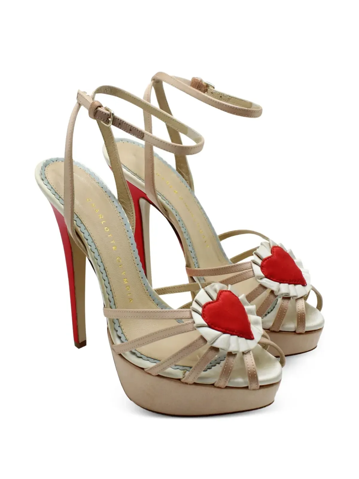 Charlotte Olympia フォーエバー・ハートモチーフ・プラットフォームサンダル - 画像2