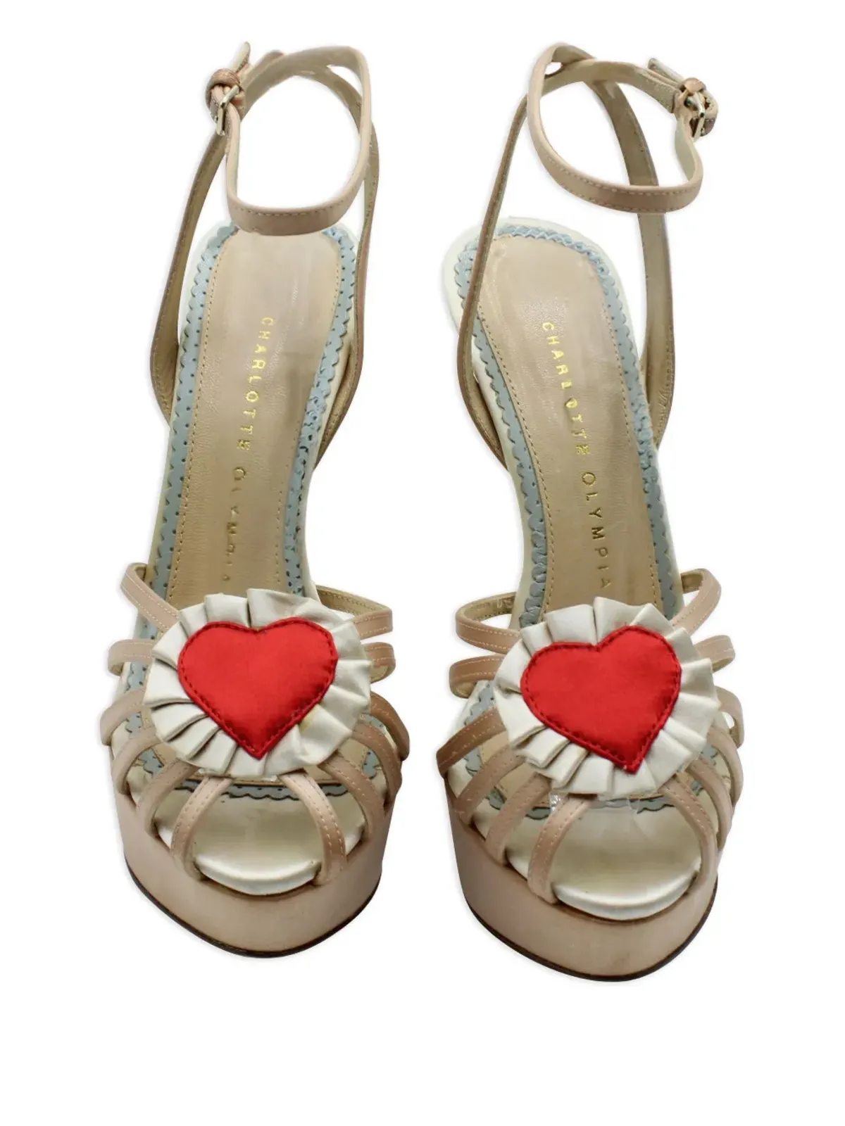 Charlotte Olympia フォーエバー・ハートモチーフ・プラットフォームサンダル - 画像4