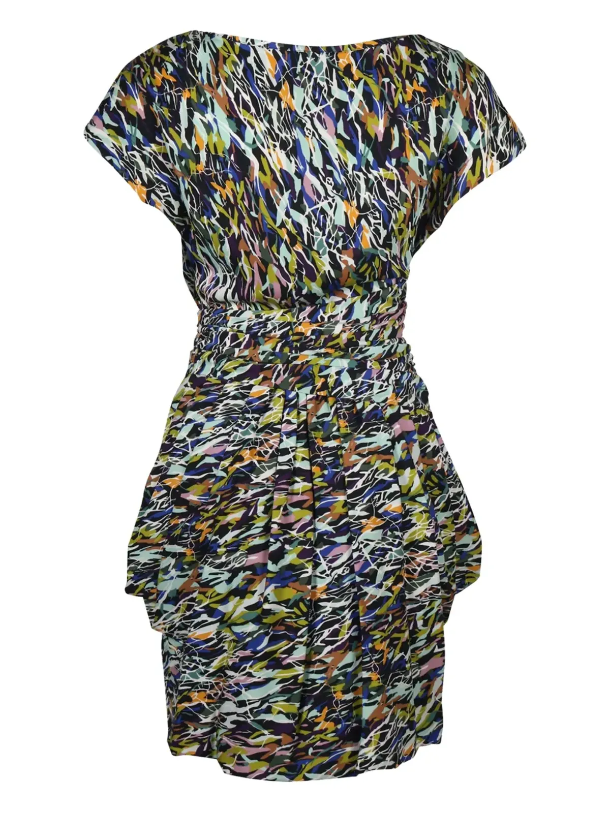 DVF Diane von Furstenberg アブストラクトプリント ギャザー ドレス - 画像2