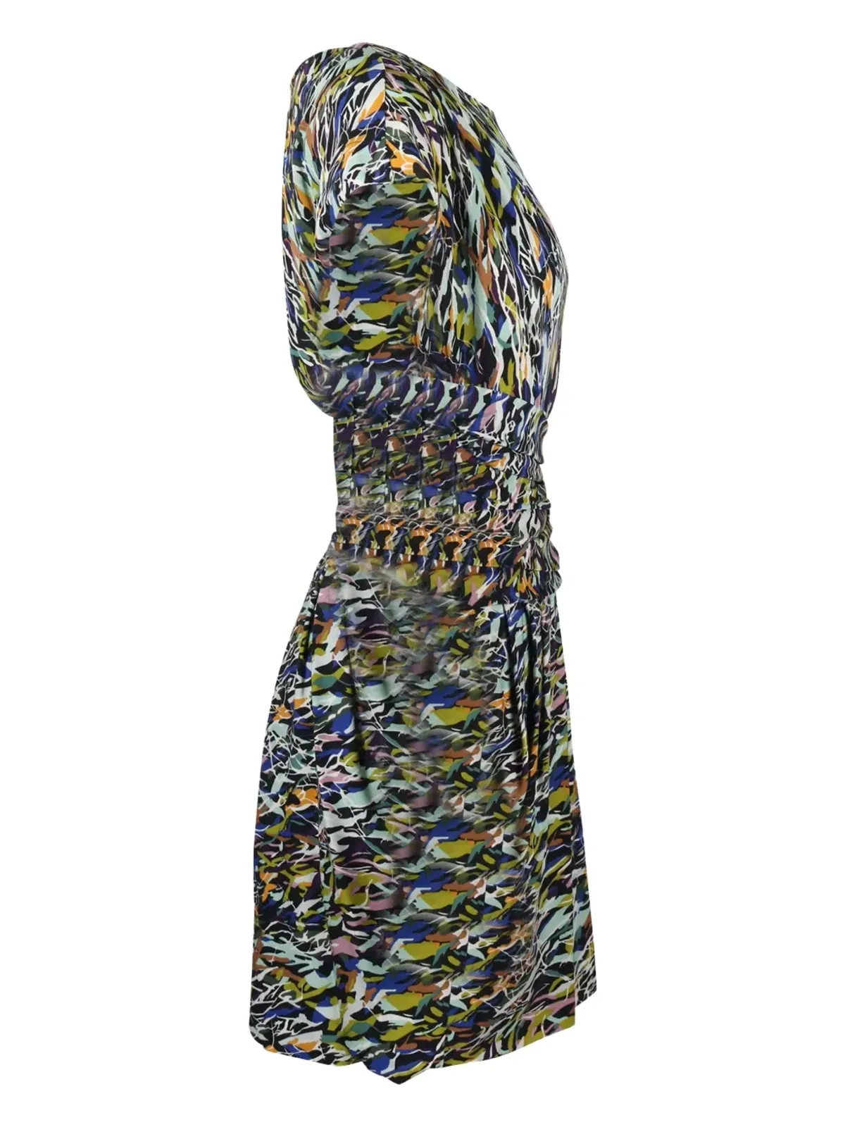 DVF Diane von Furstenberg アブストラクトプリント ギャザー ドレス - 画像3