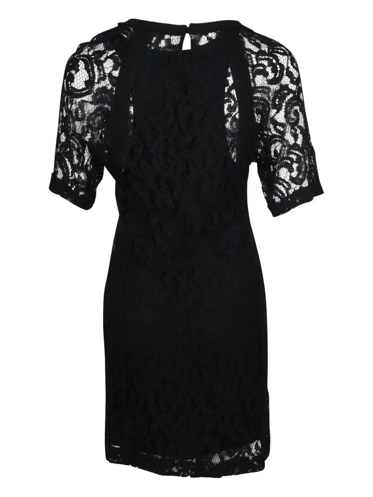 Maje lace short-sleeve mini dress - Black - 画像2