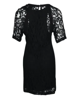 Maje lace short-sleeve mini dress - Black - サムネイル2