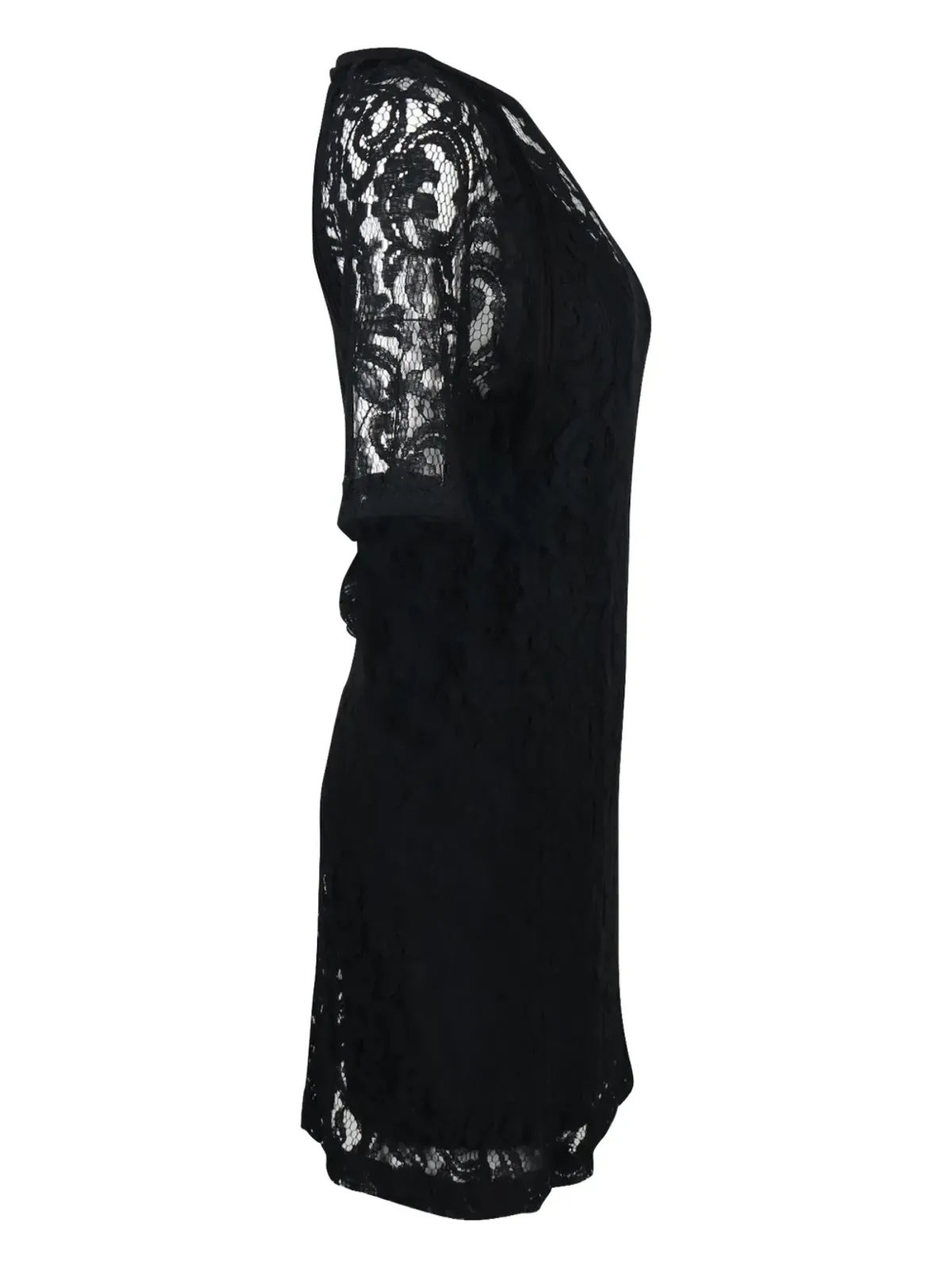 Maje lace short-sleeve mini dress - Black - 画像3