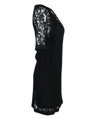 Maje lace short-sleeve mini dress - Black - サムネイル3