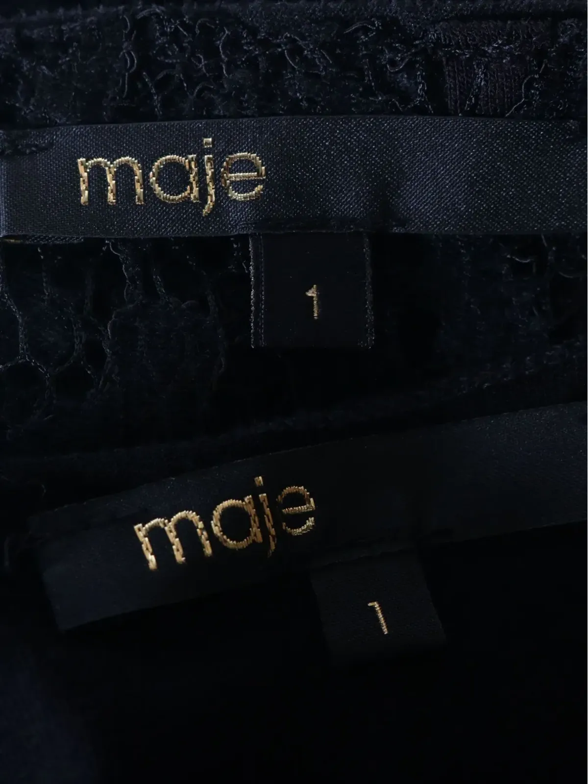 Maje lace short-sleeve mini dress - Black - 画像4