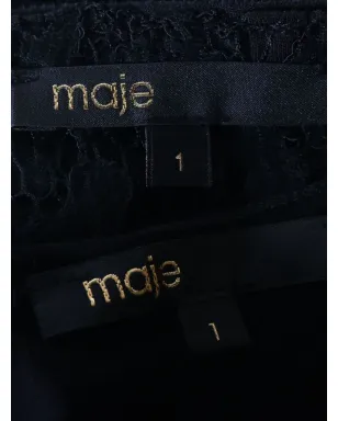 Maje lace short-sleeve mini dress - Black - サムネイル4