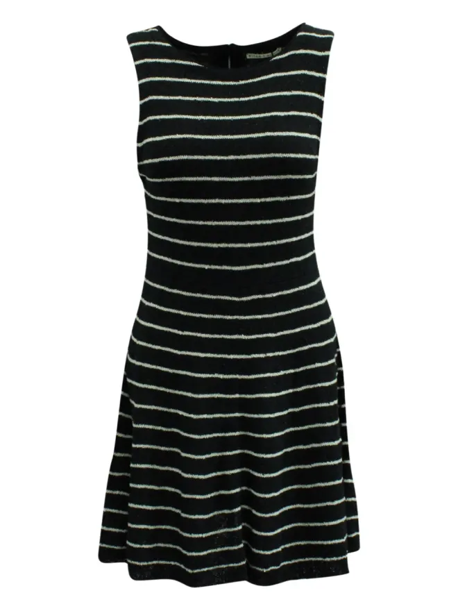 Alice + Olivia alice + olivia Monah striped mini dress - Blackの商品画像