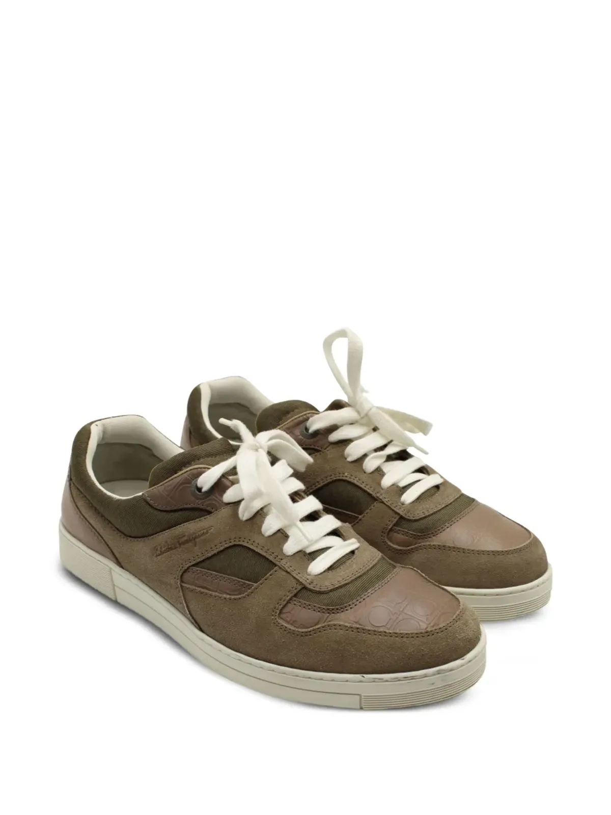 Ferragamo Pre-Owned 二トーン スニーカー ブラウン - 画像2