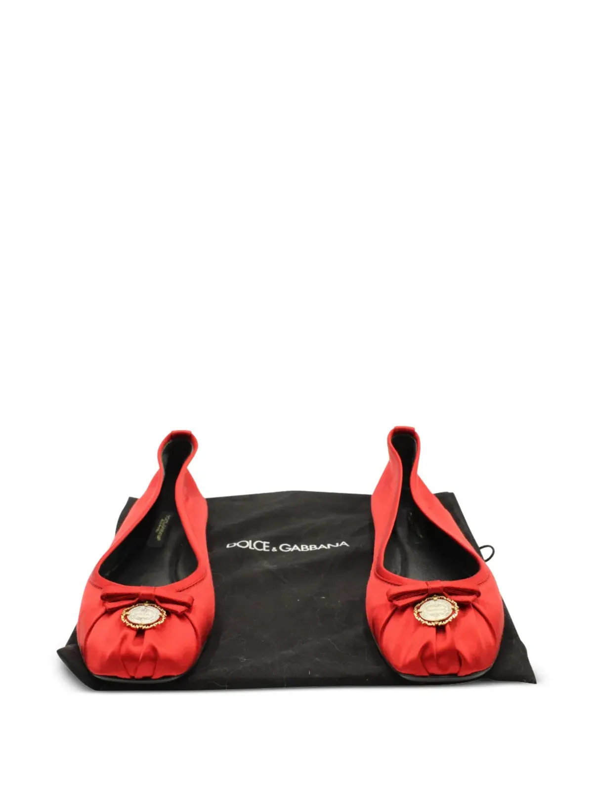 Dolce & Gabbana Pre-Owned サテンチャーム付きバレエフラット - レッド - 画像5