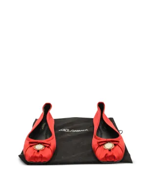 Dolce & Gabbana Pre-Owned サテンチャーム付きバレエフラット - レッド - サムネイル5