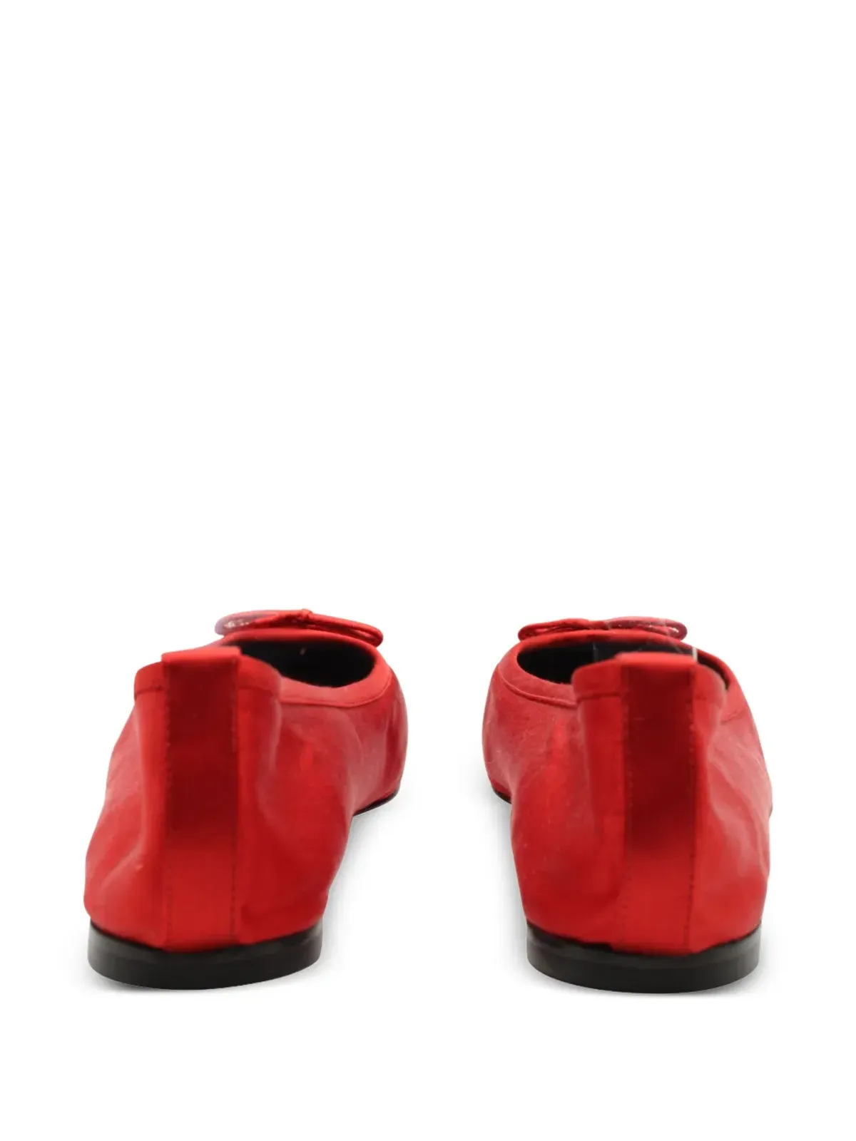 Dolce & Gabbana Pre-Owned サテンチャーム付きバレエフラット - レッド - 画像3