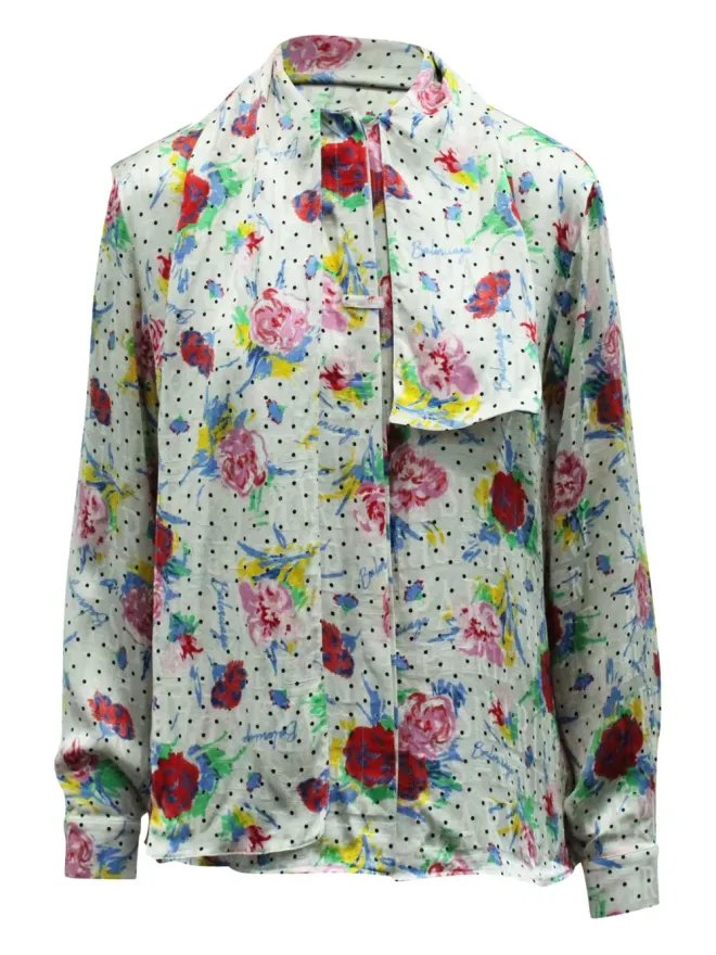 Balenciaga Pre-Owned Balenciaga Pre-Owned 花柄プリントのシルクシャツの商品画像