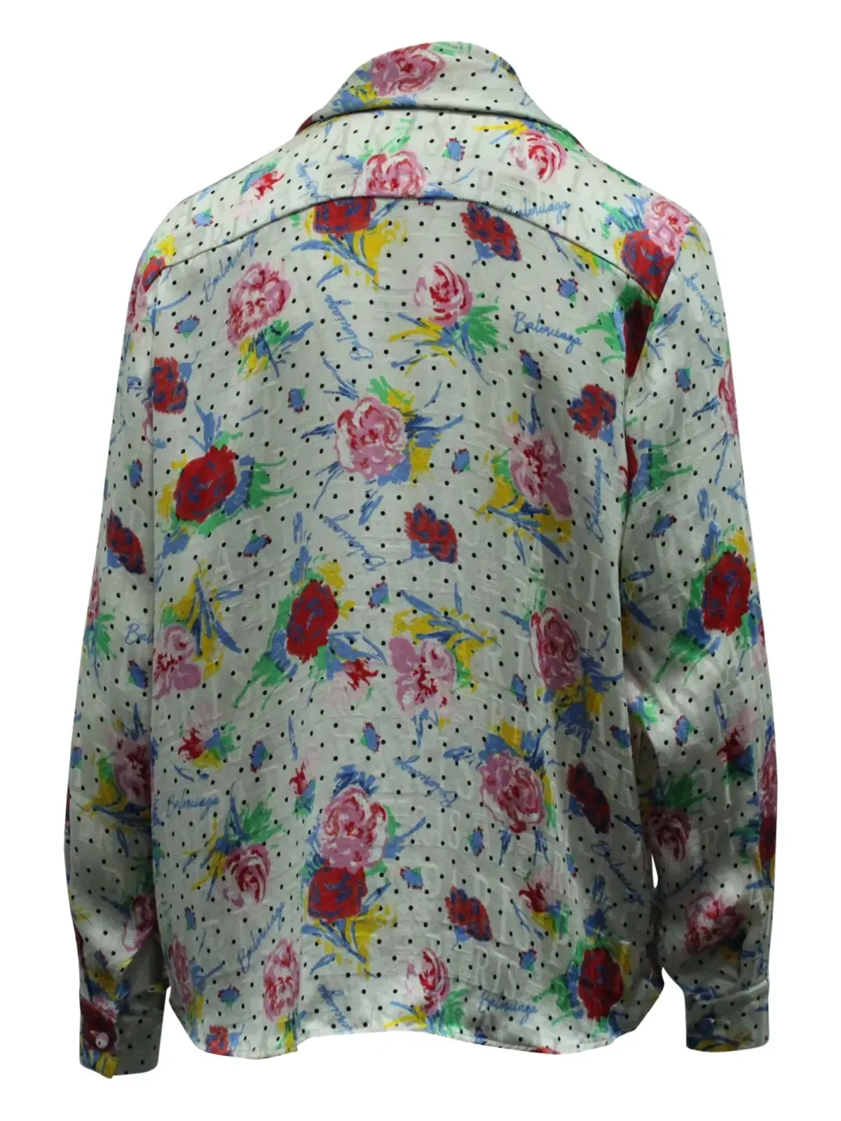 Balenciaga Pre-Owned 花柄プリントのシルクシャツ - 画像2