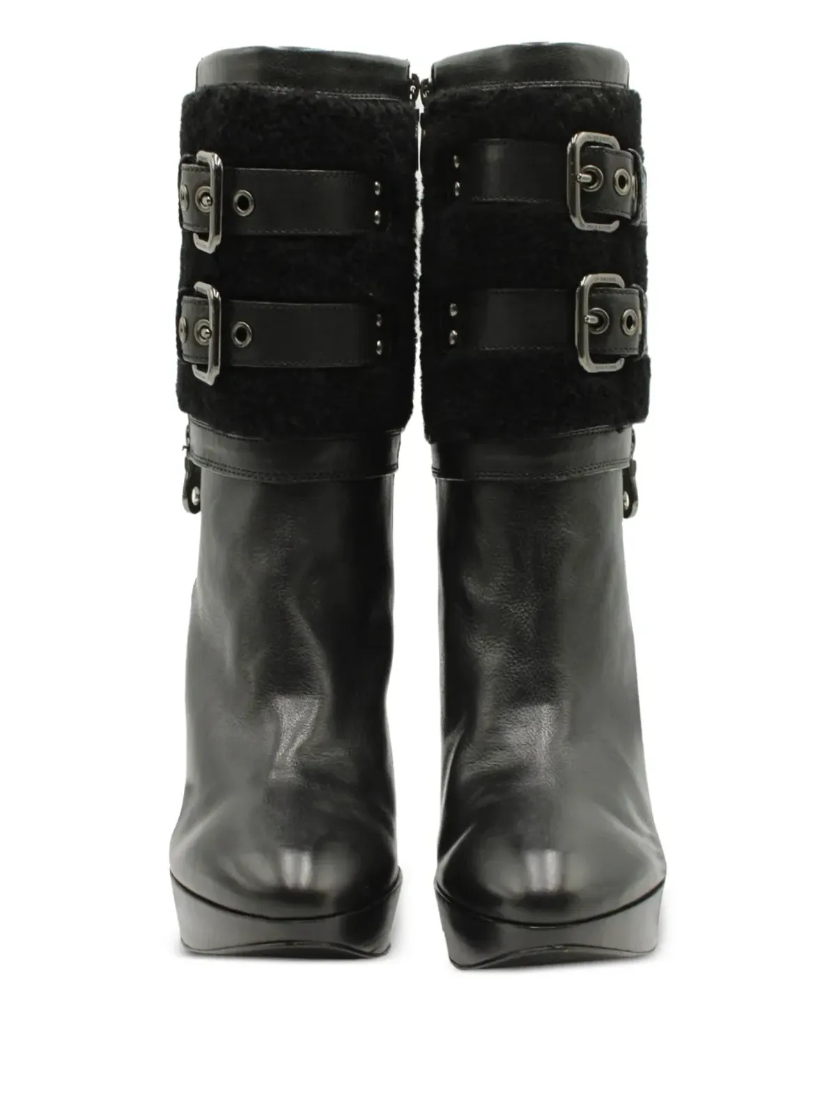 Burberry Pre-Owned ブラック レザー ヒールブーツ - 画像5