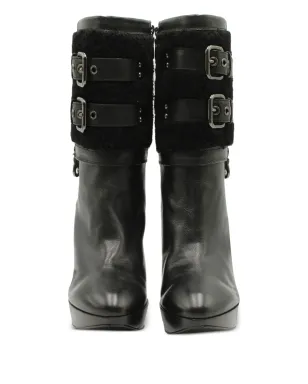 Burberry Pre-Owned ブラック レザー ヒールブーツ - サムネイル5