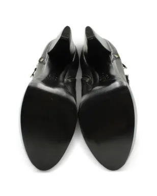 Burberry Pre-Owned ブラック レザー ヒールブーツ - サムネイル4