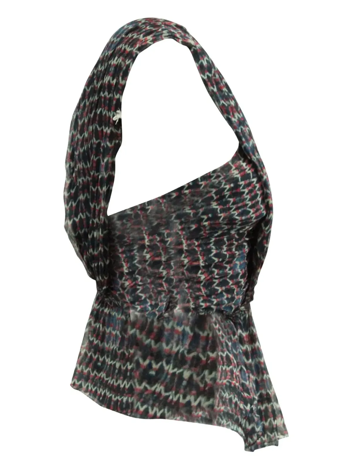 Isabel Marant Vintage プリーツ Vネック プリント ブラウス - 画像2