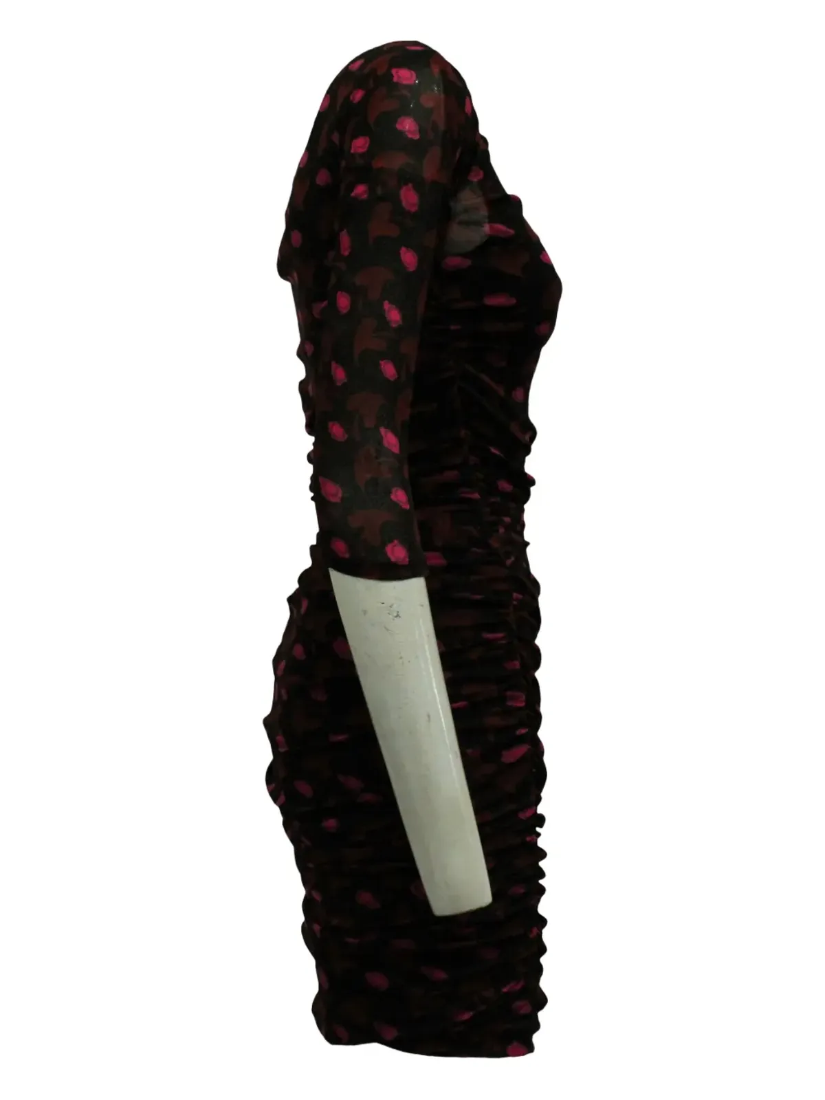 DVF Diane von Furstenberg 花柄プリント・ギャザー入りドレス - ブラウン - 画像3