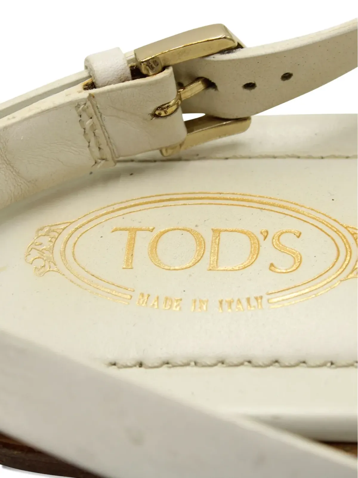 Tod's Vintage フリンジ付きスリングバックサンダル - ホワイト - 画像5