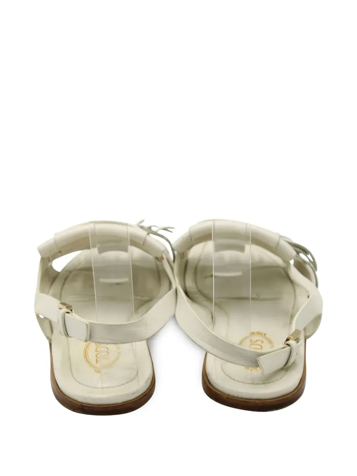 Tod's Vintage フリンジ付きスリングバックサンダル - ホワイト - 画像3
