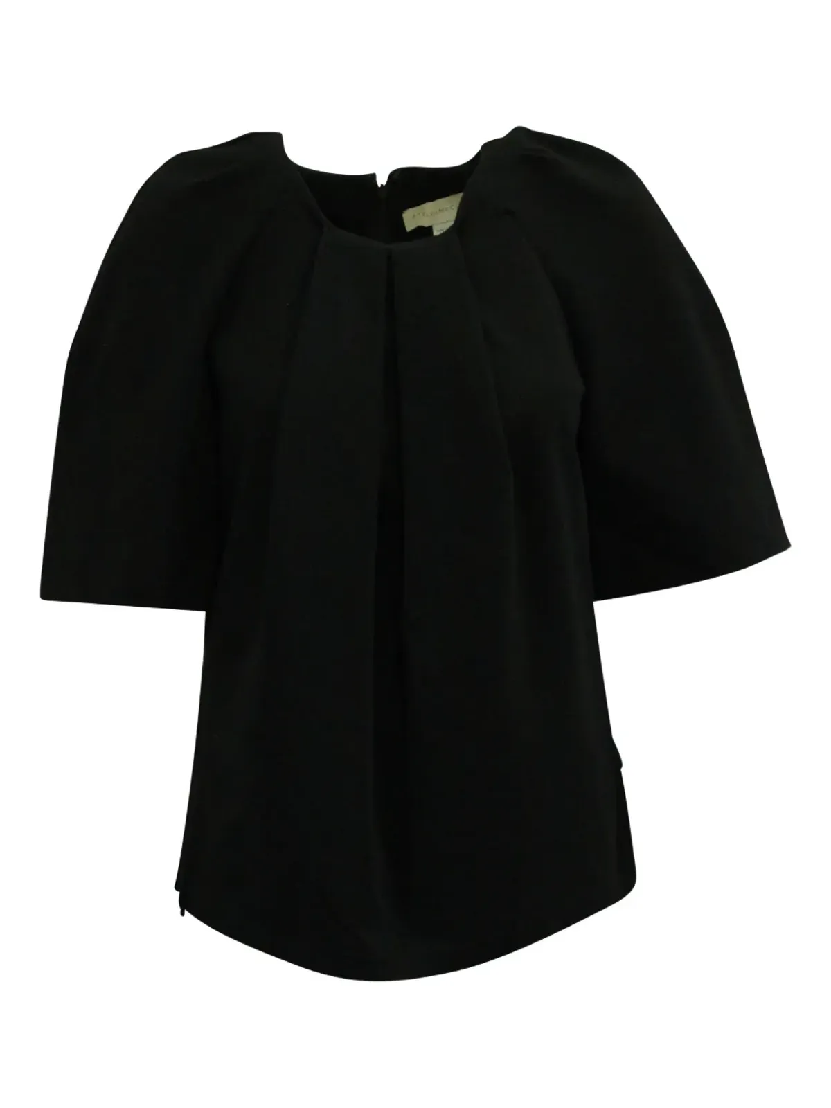Stella McCartney Pre-Owned pleated-neckline wide-sleeve top - Black - 画像1