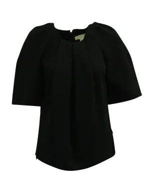 Stella McCartney Pre-Owned pleated-neckline wide-sleeve top - Black - サムネイル1