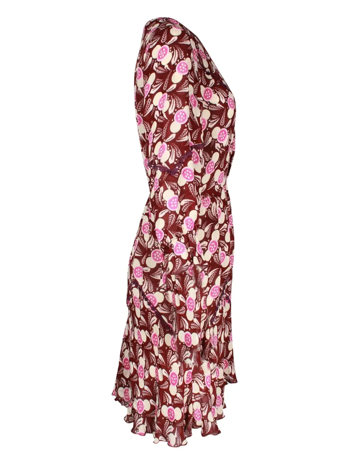 Anna Sui Vintage 花柄プリント レーストリム ミニドレス - 画像2