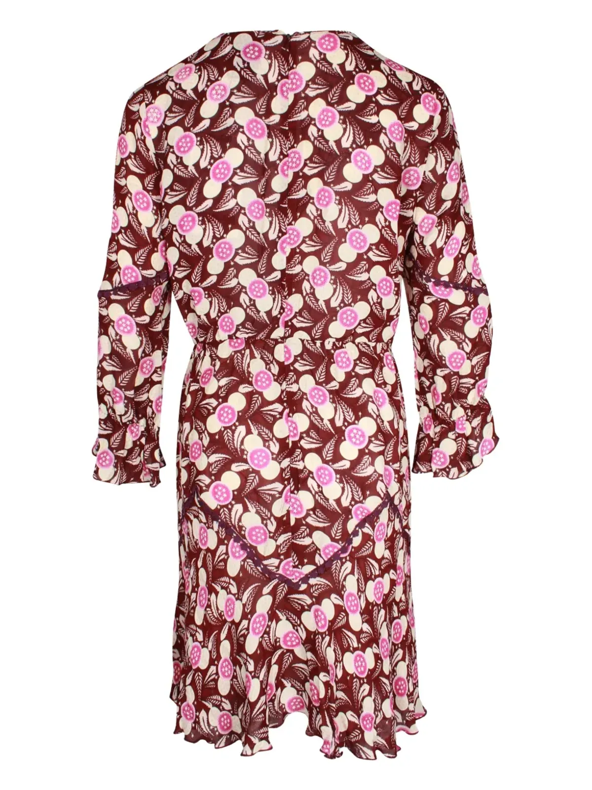 Anna Sui Vintage 花柄プリント レーストリム ミニドレス - 画像3