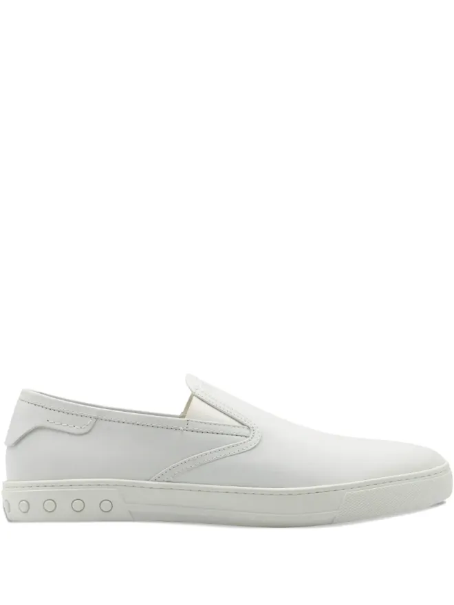 Tod's Vintage Tod's Vintage Pantofola slip-on leather sneakers - Whiteの商品画像
