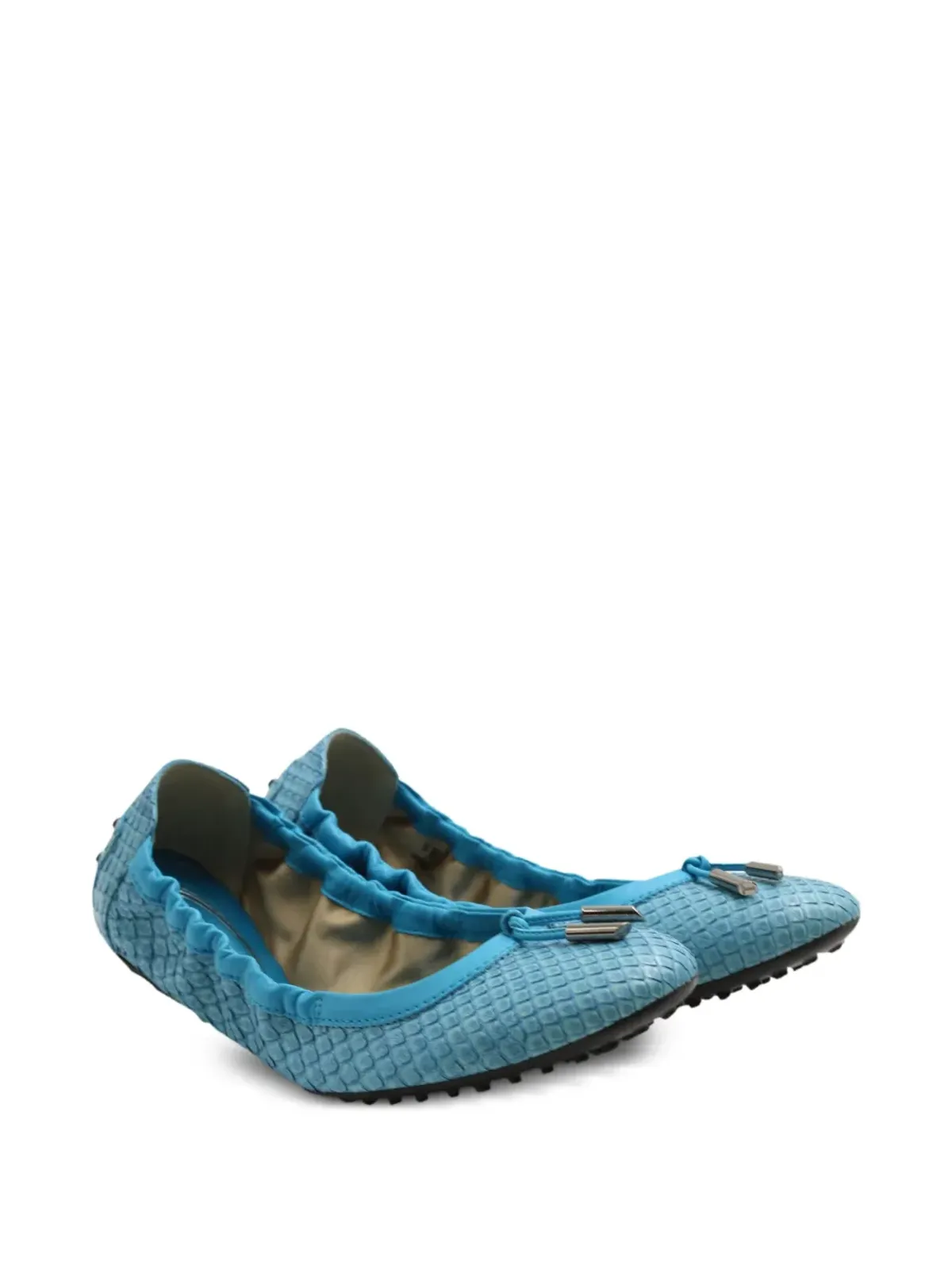 Tod's Vintage 蛇柄エフェクトレザー バレエフラット - ブルー - 画像2