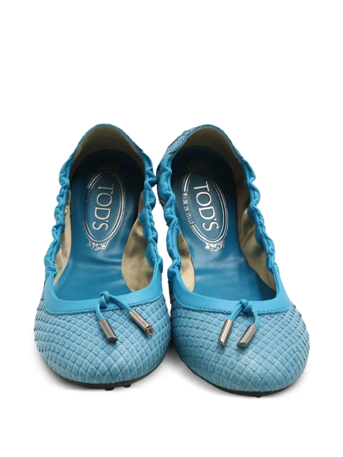 Tod's Vintage 蛇柄エフェクトレザー バレエフラット - ブルー - 画像4
