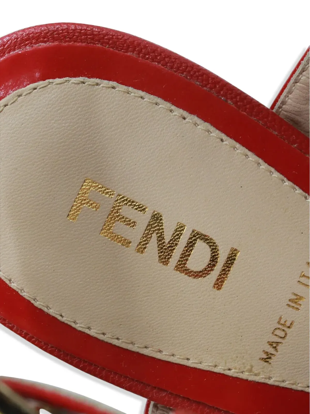 Fendi Pre-Owned パテントレザー アンクルストラップ サンダル - レッド - 画像5