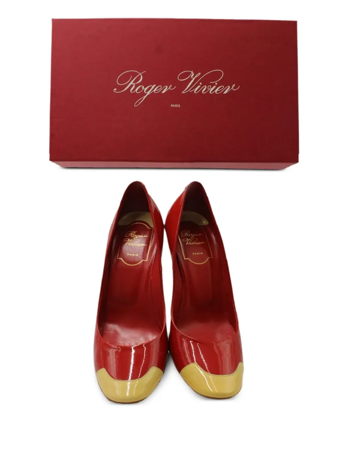Roger Vivier Vintage colour-block leather pumps - Red - 画像5