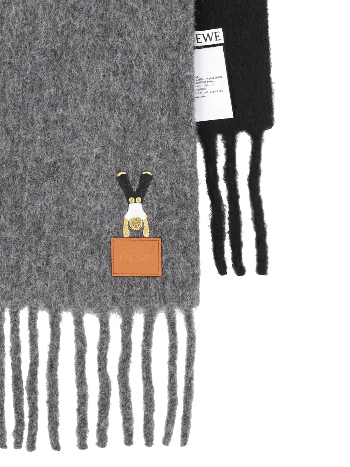 LOEWE フリンジ付きウールスカーフ - 画像2