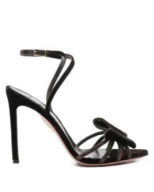 Aquazzura ボウ アンクルストラップ サンダル - ブラウン - サムネイル1