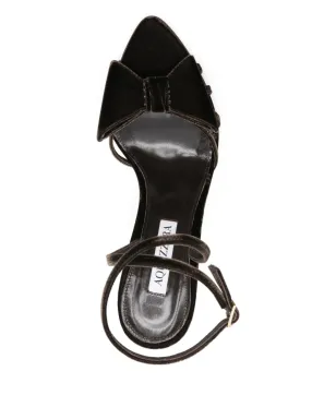 Aquazzura ボウ アンクルストラップ サンダル - ブラウン - サムネイル4