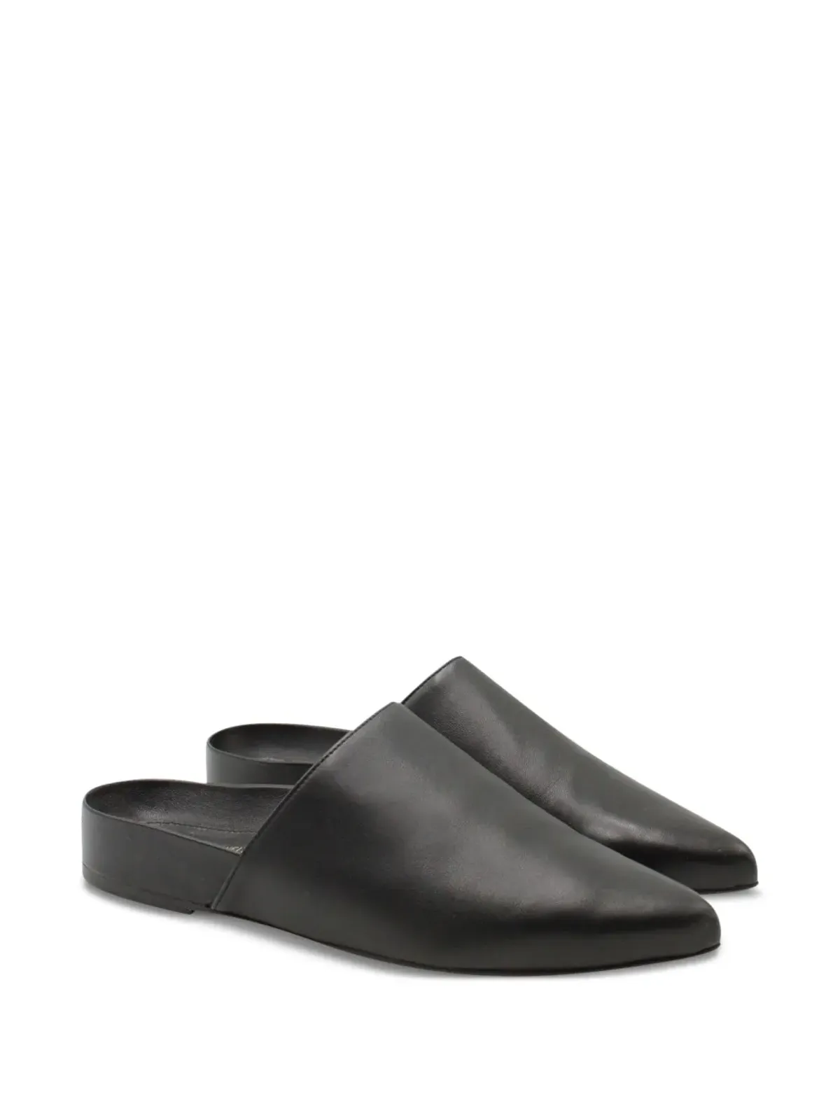 Stuart Weitzman ポインテッドトゥ・フラットミュール ブラック - 画像2
